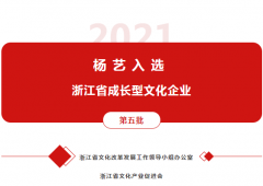 ng电子游戏入选 “浙江省生长型文化企业”
